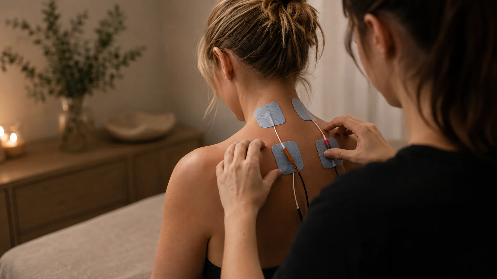 Elektrotherapie mit TENS-Elektroden bei Physio Family in Koblenz