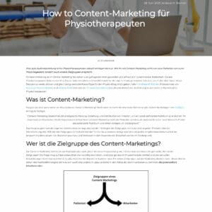 how to content marketing für physiotherapeuten 1